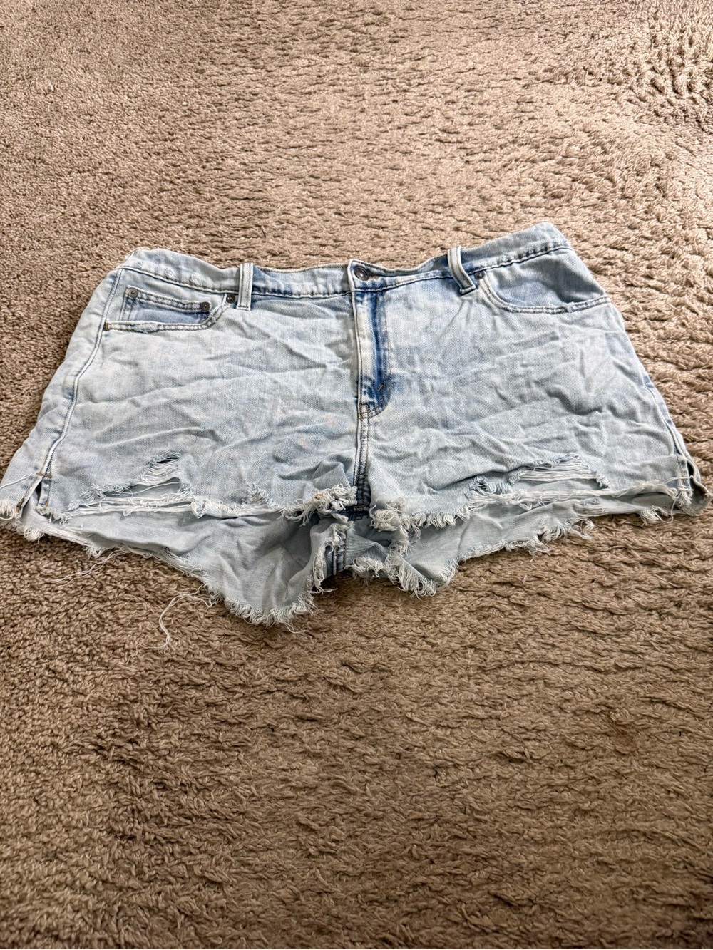 Aerie Light Wash Elastic Waist Back Daydream Denim Short - size XL